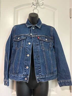 Vintage 90s Levi’s Denim Trucker Jacket  Women Medium Blue Jean 57511